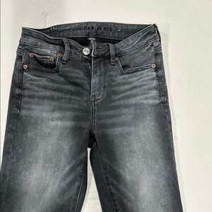 American Eagle Black Jeggings with Vintage Wash